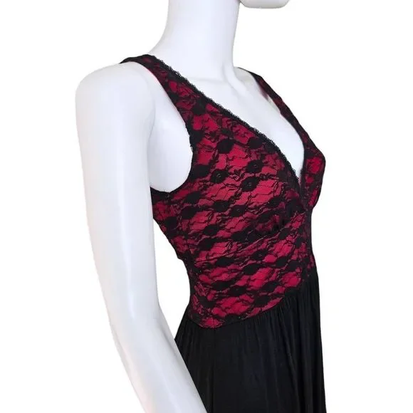 90s vintage goth lace midi dress